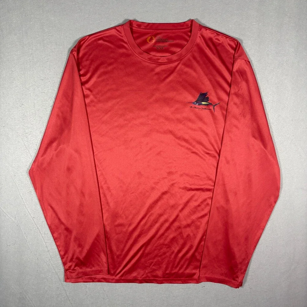 The American Outdoors Man Red Swim FIshing Shirt Size XXL